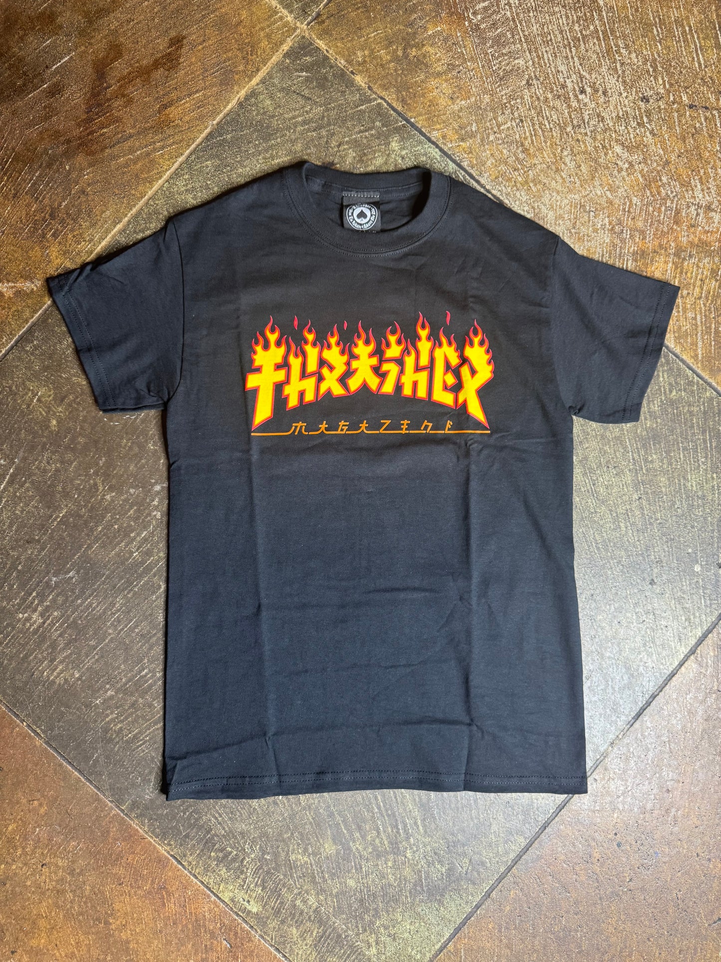 Thrasher Godzilla Flame Tee - Black
