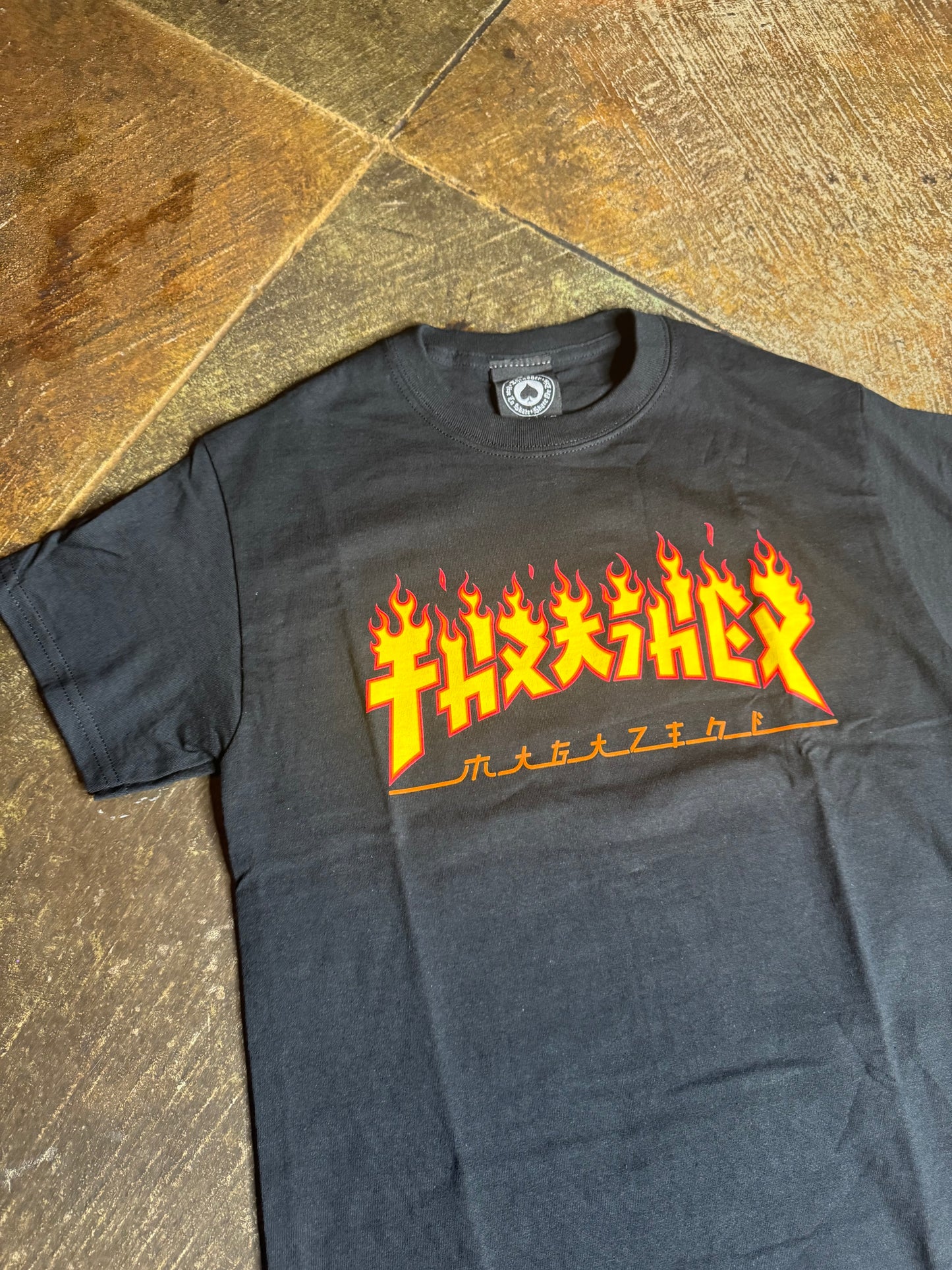 Thrasher Godzilla Flame Tee - Black