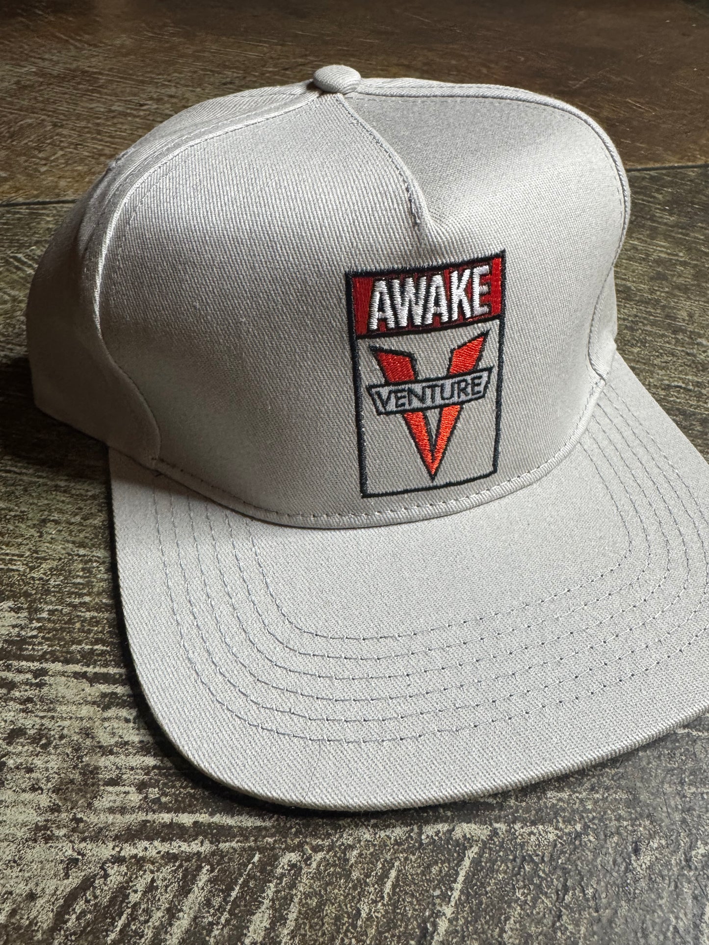 Venture Awake Silver/ Red SnapBack Hat
