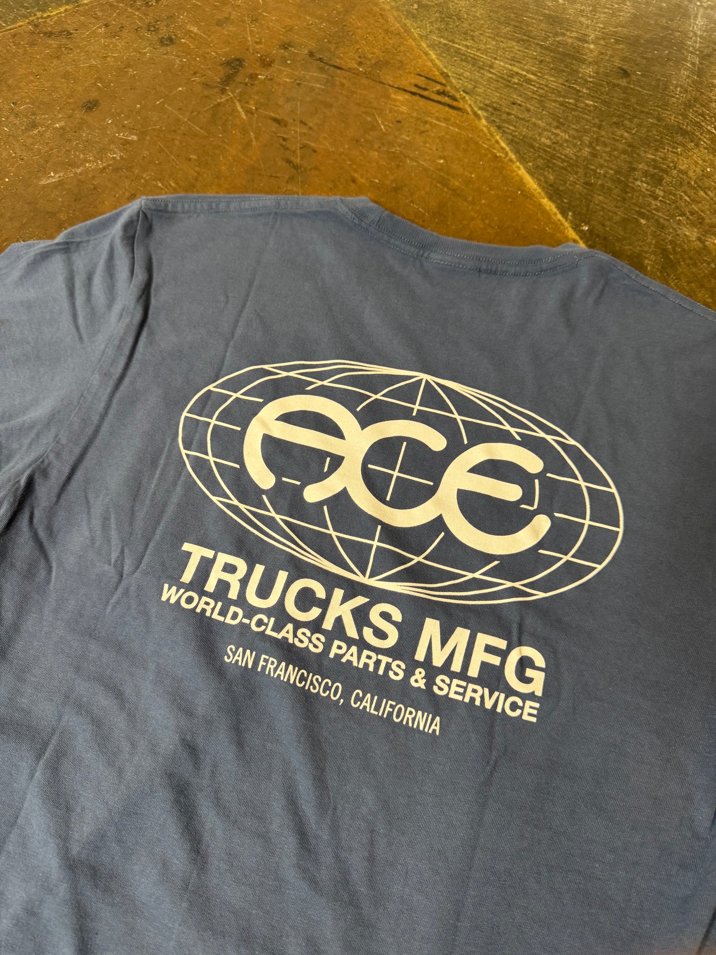 Medium Ace Trucks MFG T-Shirt - Blue