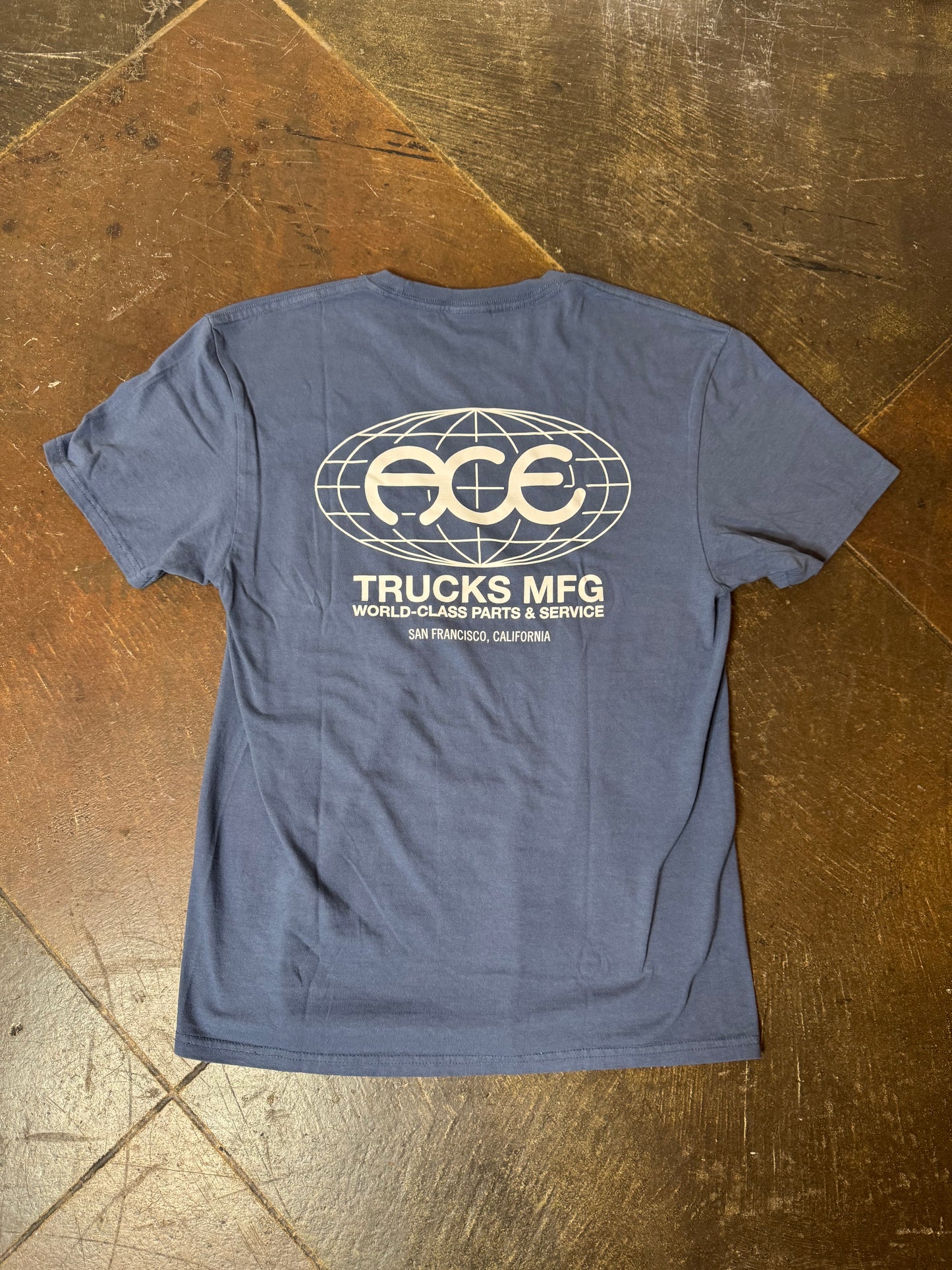 Medium Ace Trucks MFG T-Shirt - Blue
