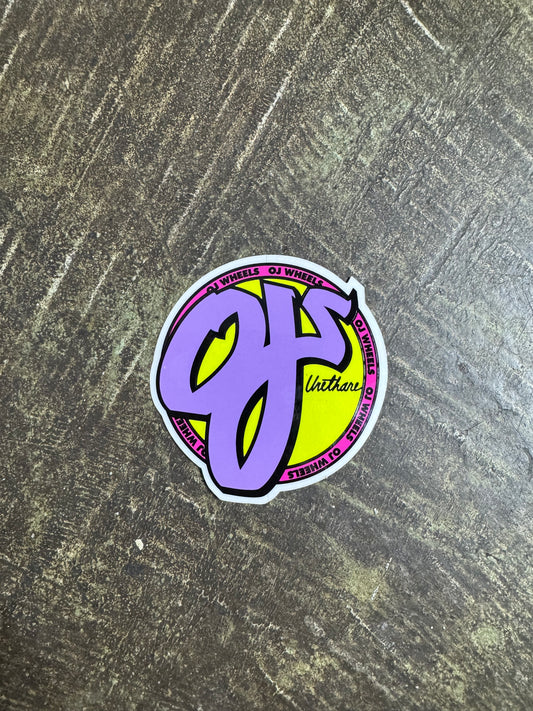 OJ Wheels Purple/ Pink Sticker