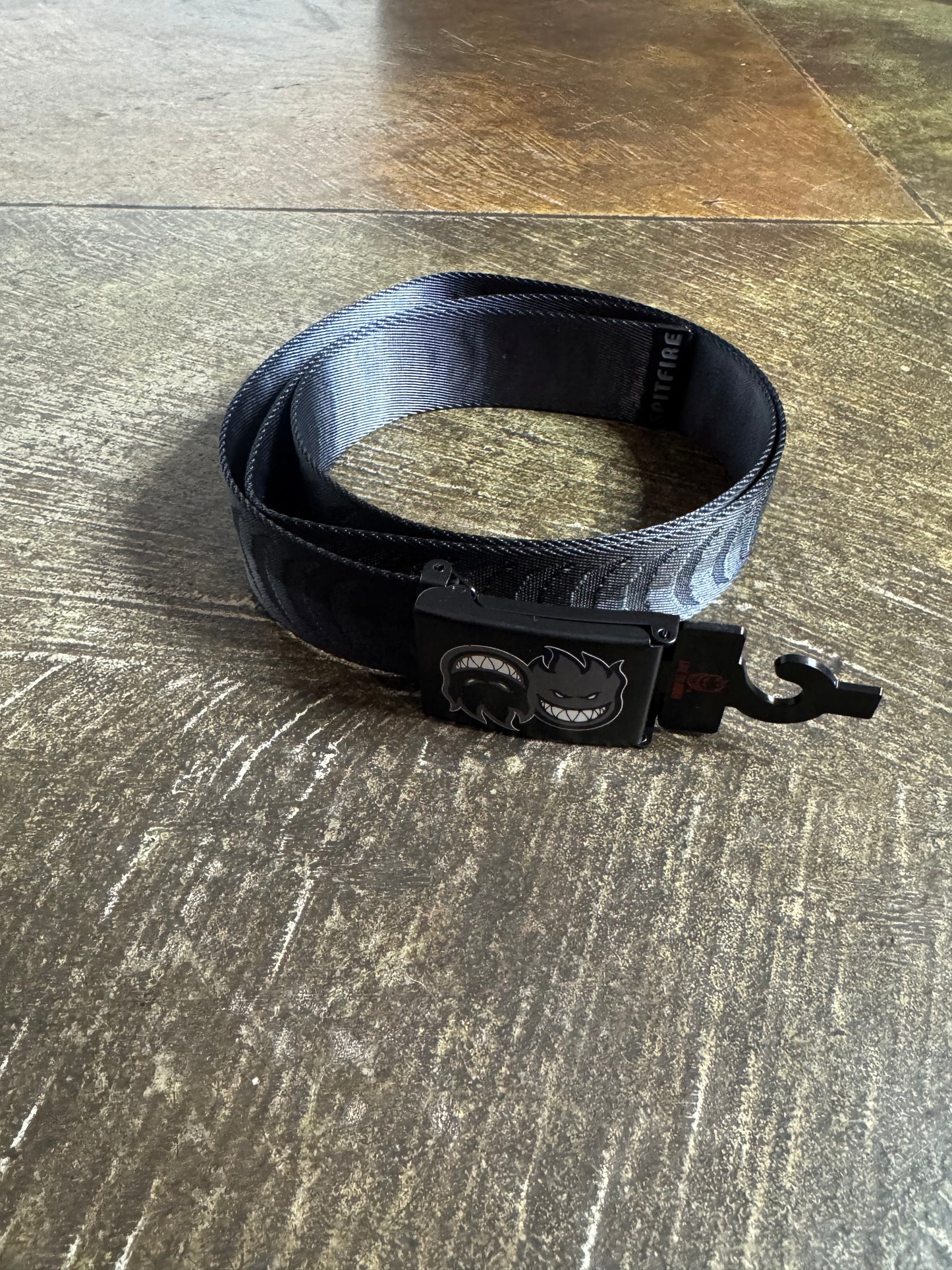 Spitfire Eternal Crescent Jaquard Web Belt - Charcoal/ Black