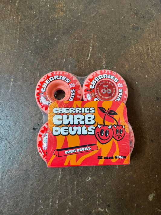 Curb Devils Red Swirls 55mm 101A Wheels