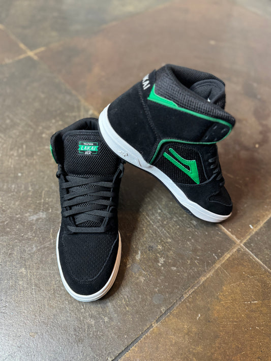 Telford Black Suede/ Green