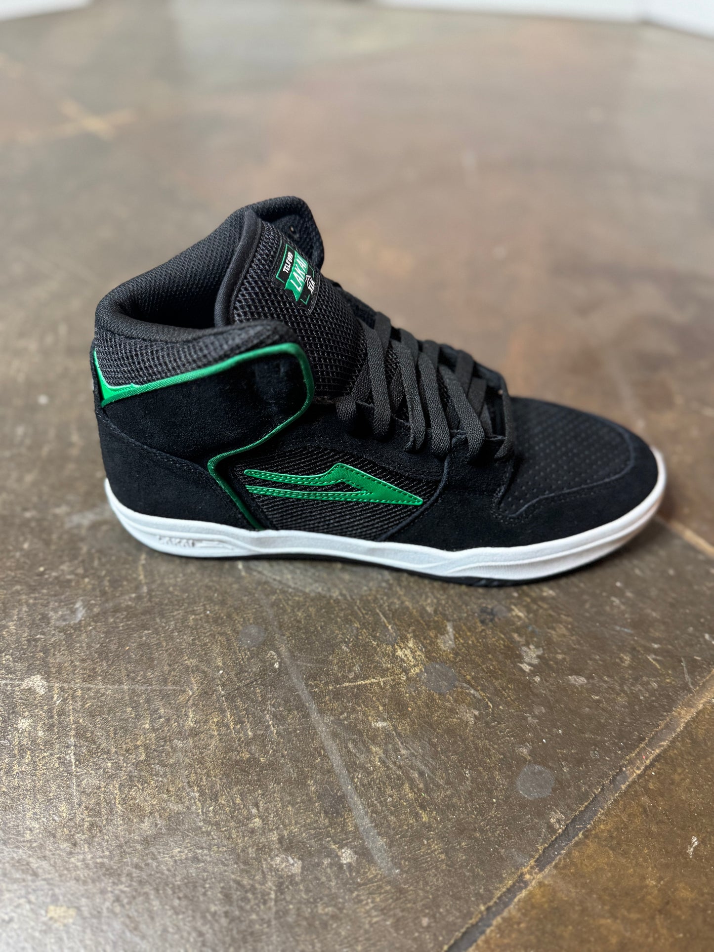 Telford Black Suede/ Green