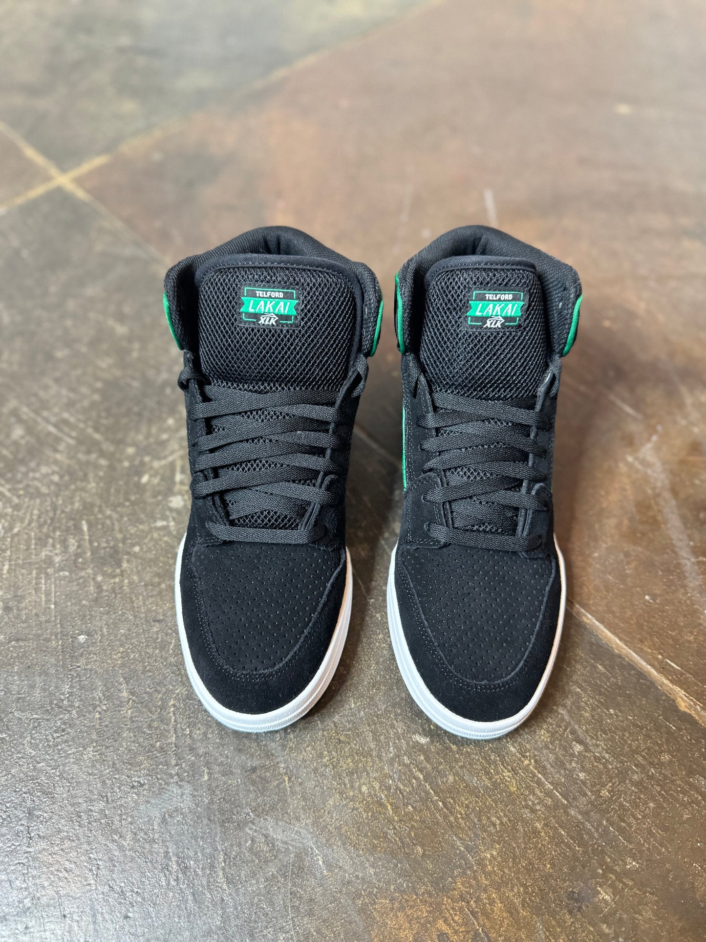 Telford Black Suede/ Green