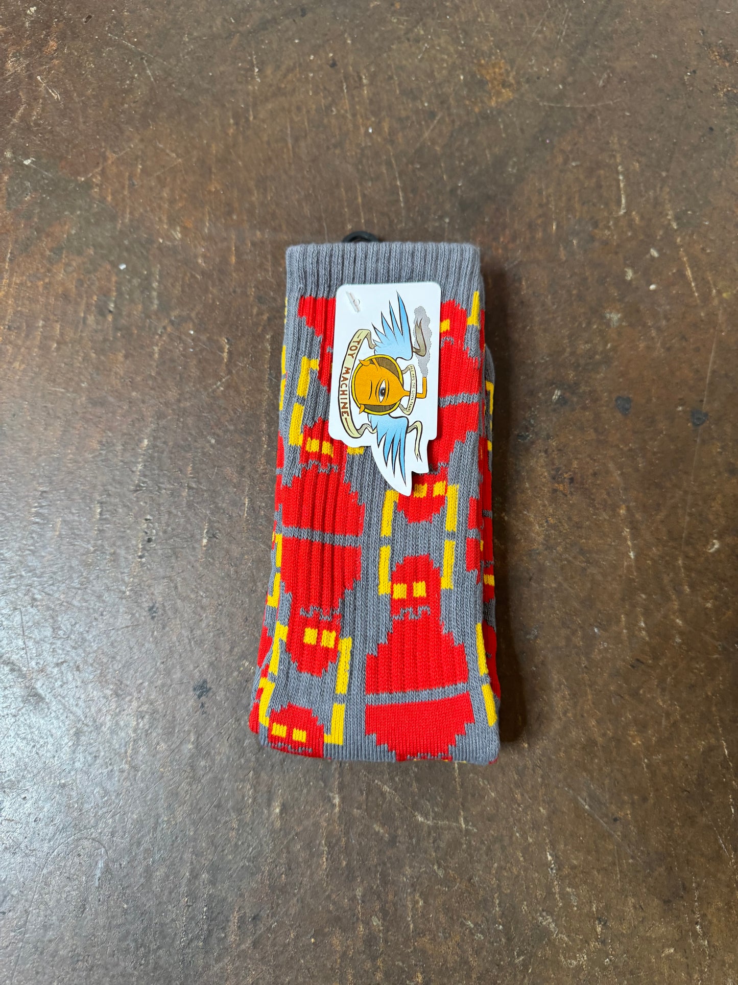 Digi Monster Grey Crew Socks