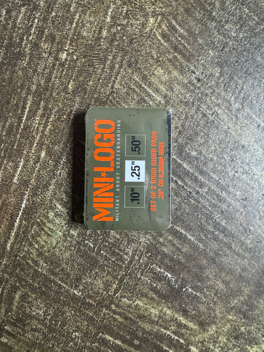 Mini Logo 1/4” Inch Black Risers