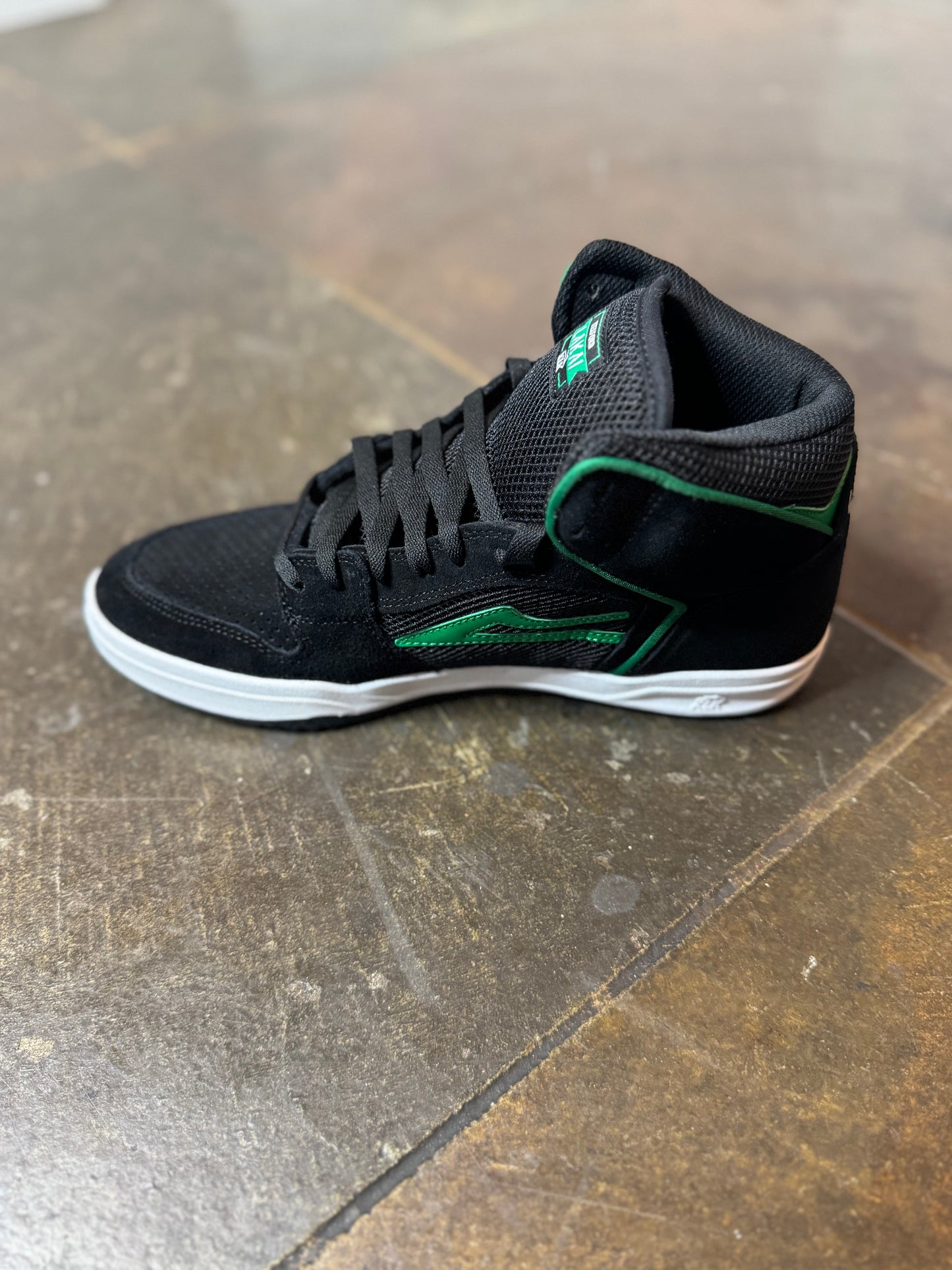 Telford Black Suede/ Green