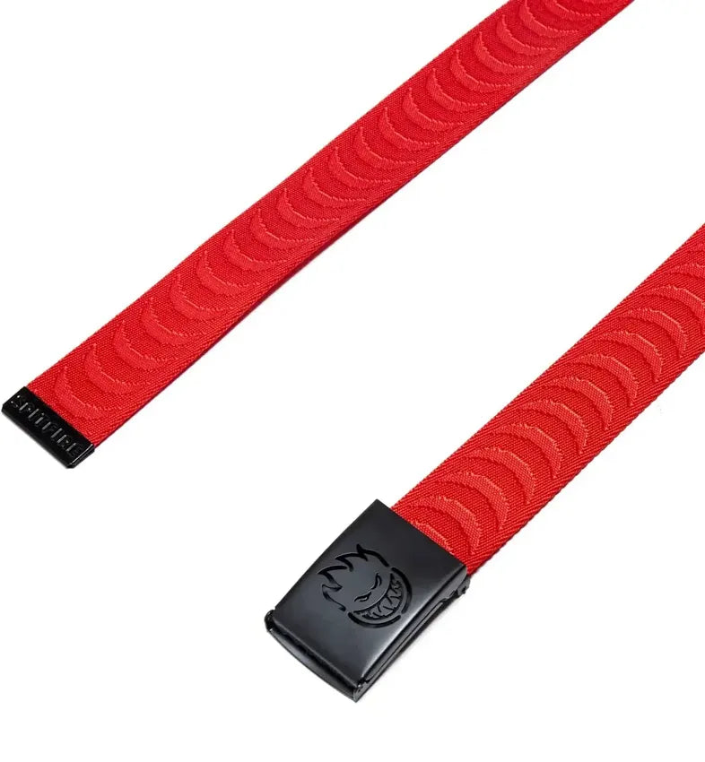Spitfire Bighead Cut Out Jaquard Swirl Web Belt - Red/ Black