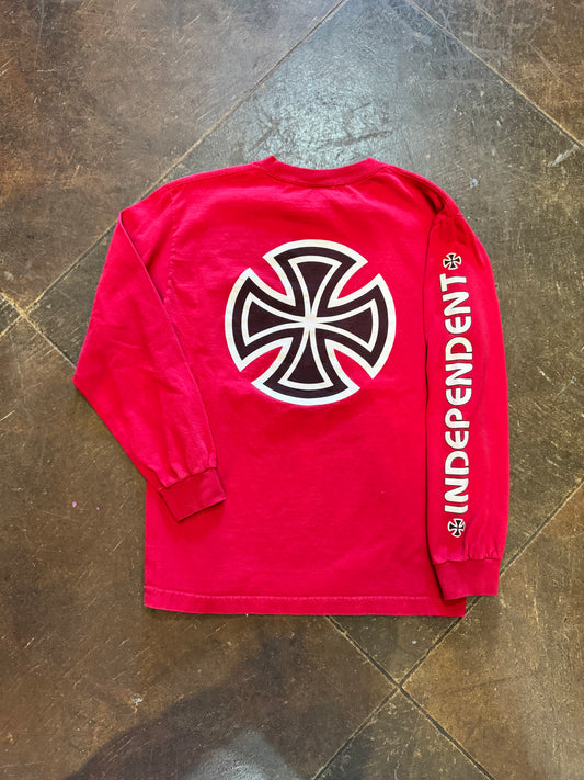 Vintage Independent Iron Cross Longsleeve - Red